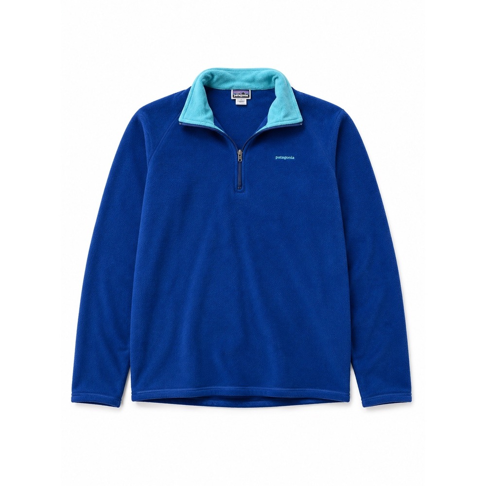 Patagonia Vintage Capilene 1/4 Zip Fleece Pullover Blue Mens Large Made USA 90s